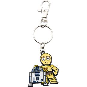 سلسلة مفاتيح من الفولاذ المقاوم للصدأ للبالغين من الجنسين R2-D2 وC-3PO من ستار وورز جويلر، فضي/أصفر، مقاس واحد, One Size, معدن in Saudi Arabia