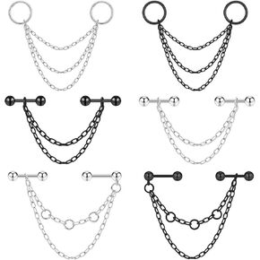 Qmcandy 16g 14g الصناعية الحديد الجراحية الصلب تشيكوسلوفاكيا الصناعية القرط كريستال الغضروف أقراط الصناعية ثقب 1 1/2 بوصة (38 مم) طول القضيب in Saudi Arabia