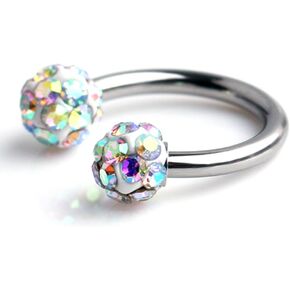 Ruifan Crystal Tiny Nose Septum Horseshoe Earring Eyebrow Lip Helix Tragus Cartilage Piercing Ring 20G 8mm in Saudi Arabia