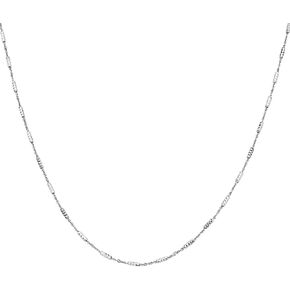 PORI JEWELERS ذهب عيار 14 قيراط أكثر من 925 من الفضة الإسترلينية 1.5 مم من قطع الماس أنبوب برايت + قلادة سلسلة مرساة - متوفرة باللون الأصفر أو الفضي أو الوردي in Kuwait
