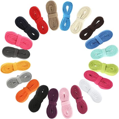 Juipniss 20 Pairs Flat Colored Shoelaces for Sneakers Skate Shoes Boots and Sport Shoes in Saudi Arabia