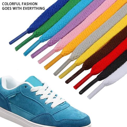 Juipniss 20 Pairs Flat Colored Shoelaces for Sneakers Skate Shoes Boots and Sport Shoes in Saudi Arabia