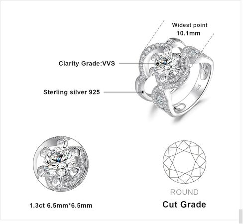 JewelryPalace 14K Gold Plated Cubic Zirconia Engagement Ring for Women, 925 Sterling Silver Promise Ring, Simulated Diamond Wedding Band Bridal Sets in Saudi Arabia