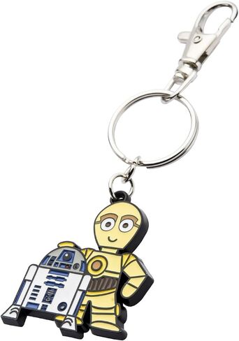 Star Wars Jewelry Unisex Adult R2-D2 and C-3PO Stainless Steel Key Chain, Silver/Yellow, One Size in Saudi Arabia