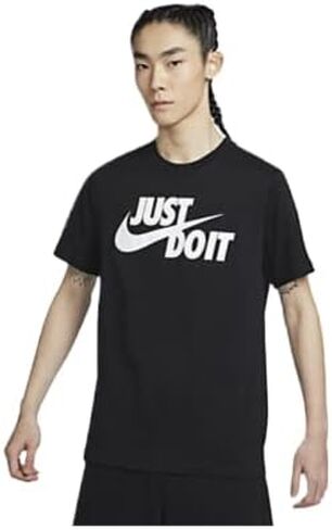 Nike Men's Sportswear Tee Just Do It Swoosh (X-Large, Black/White) in Saudi Arabia