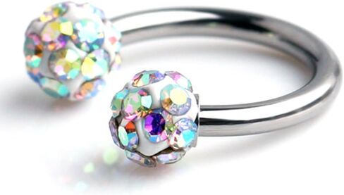Ruifan Crystal Tiny Nose Septum Horseshoe Earring Eyebrow Lip Helix Tragus Cartilage Piercing Ring 20G 8mm in Saudi Arabia