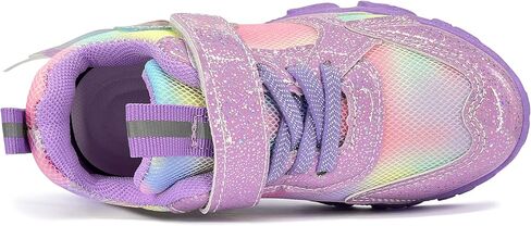 أحذية رياضية للفتيات أحذية الأميرة إلسا أحذية رياضية للجري غير قابلة للانزلاق وشريط فيلكرو شبكي خفيف الوزن وخطاف وحلقة سهلة الارتداء على قوس قزح أحذية مشي كاجوال للفتيات in Kuwait
