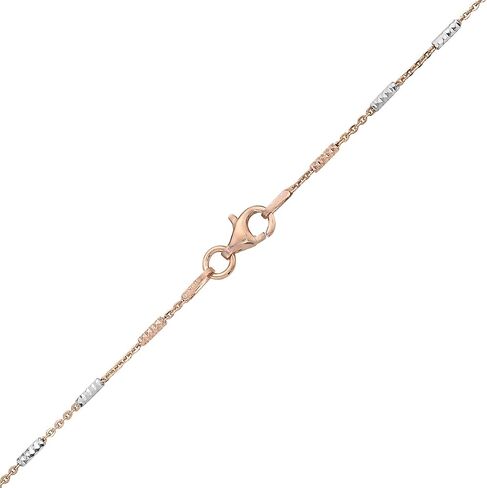 PORI JEWELERS ذهب عيار 14 قيراط أكثر من 925 من الفضة الإسترلينية 1.5 مم من قطع الماس أنبوب برايت + قلادة سلسلة مرساة - متوفرة باللون الأصفر أو الفضي أو الوردي in Kuwait