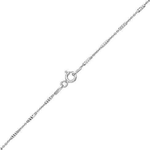 PORI JEWELERS ذهب عيار 14 قيراط أكثر من 925 من الفضة الإسترلينية 1.5 مم من قطع الماس أنبوب برايت + قلادة سلسلة مرساة - متوفرة باللون الأصفر أو الفضي أو الوردي in Kuwait