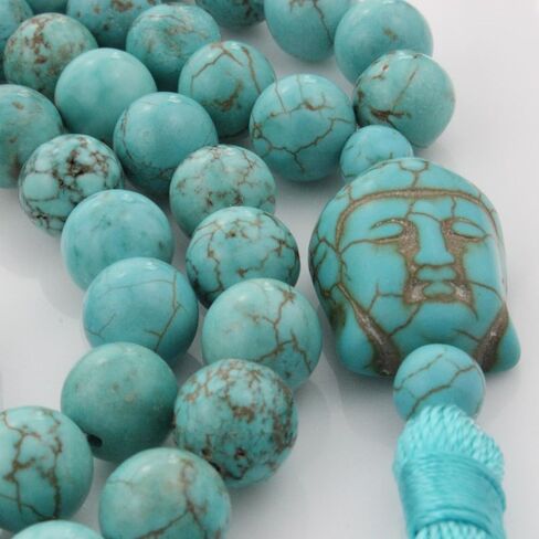 LIUANAN Yoga Meditation 108 Tibetan 8mm Natural Gemstone Prayer Buddha Beads Mala Wrap Bracelet Necklace in Kuwait