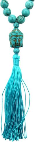 LIUANAN Yoga Meditation 108 Tibetan 8mm Natural Gemstone Prayer Buddha Beads Mala Wrap Bracelet Necklace in Kuwait