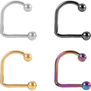 HUASAI Medusa Piercing Jewelry Stainless Steel Monroe Lip Rings for Women U Shaped Ball Tragus Cartilage Earrings for Teen Girls Punk Pierced Body Jewelry Set