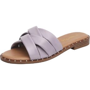 صنادل DREAM PAIRS النسائية اللطيفة سهلة الارتداء والمسطحة المرصعة in Kuwait