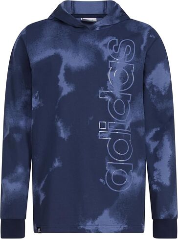 adidas Boys' Long Sleeve Hooded Printed Tee in Saudi Arabia