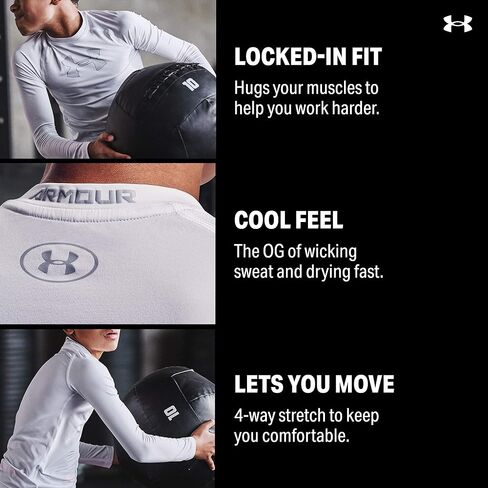 تي شيرت بأكمام طويلة للأولاد مكتوب عليه HeatGear Armour من Under Armour in Saudi Arabia