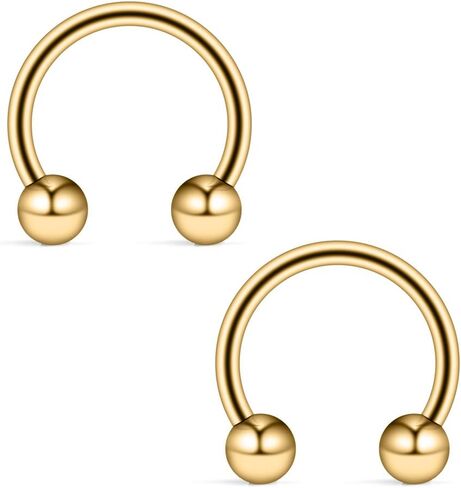Ruifan 316L Surgical Steel Ball&Spike Horseshoe Nose Septum Piercing Ring CBR 16G 4-8PCS in Saudi Arabia