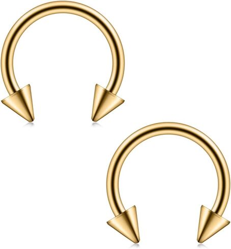 Ruifan 316L Surgical Steel Ball&Spike Horseshoe Nose Septum Piercing Ring CBR 16G 4-8PCS in Saudi Arabia