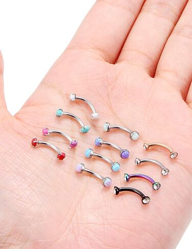 Jenxnjsjo Rook Piercing Jewelry Eyebrow Piercing Jewelry Eyebrow Rings Eyebrow Piercing Eyebrow Jewelry Eyebrow Rings for Women Curved Barbell Piercing Jewelry Eyebrow Ring Rook Earrings Rook Jewelry in Saudi Arabia