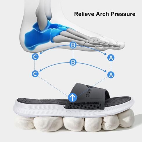 صنادل رجالية من Grand Attack مع وسادة ناعمة، صنادل رياضية مسطحة مفتوحة من الأمام للرجال مضادة للانزلاق للرجال للشاطئ والرياضة والاستحمام والمدرب المائي في الأماكن المغلقة والخارجية in Kuwait