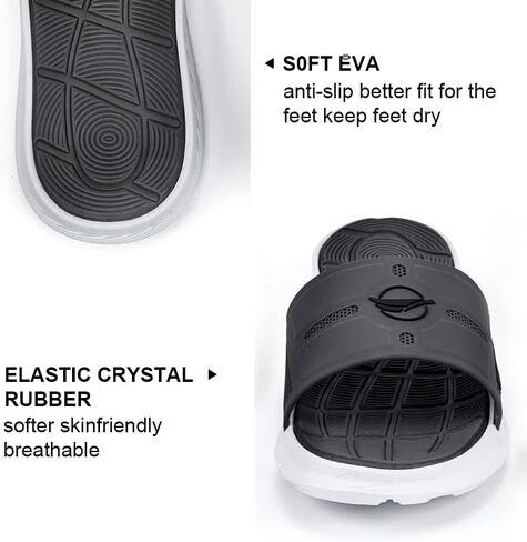 صنادل رجالية من Grand Attack مع وسادة ناعمة، صنادل رياضية مسطحة مفتوحة من الأمام للرجال مضادة للانزلاق للرجال للشاطئ والرياضة والاستحمام والمدرب المائي في الأماكن المغلقة والخارجية in Kuwait