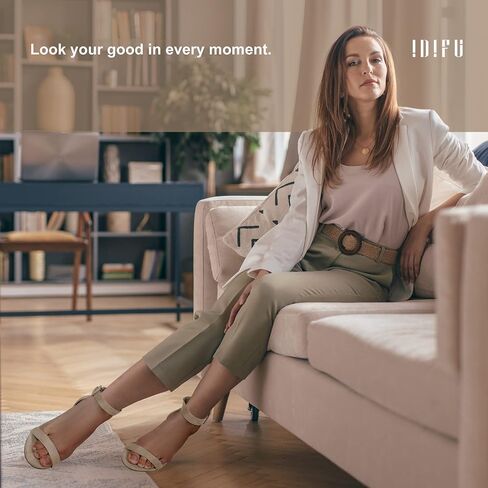 IDIFU IN4 High Heels for Women Dressy Stiletto Open Toe Heeled Sandals | Ankle Strap, Sexy Comfortable Heel Shoes for Wedding Party Homecoming Bridal Prom Bridal Prom in Saudi Arabia