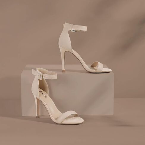 IDIFU IN4 High Heels for Women Dressy Stiletto Open Toe Heeled Sandals | Ankle Strap, Sexy Comfortable Heel Shoes for Wedding Party Homecoming Bridal Prom Bridal Prom in Saudi Arabia