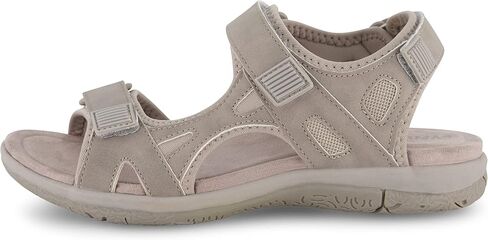 CUSHIONAIRE Women's Pace comfort footbed outdoor sandal with adjustable straps and +Memory Foam, Wide Widths Available, Grey 8.5 in Saudi Arabia