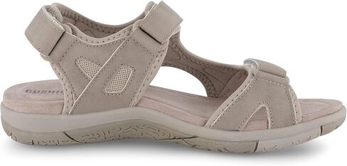 CUSHIONAIRE Women's Pace comfort footbed outdoor sandal with adjustable straps and +Memory Foam, Wide Widths Available, Grey 8.5 in Saudi Arabia