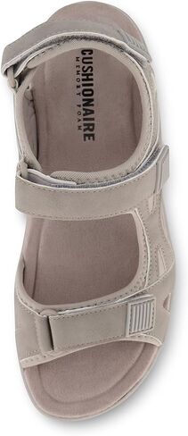 CUSHIONAIRE Women's Pace comfort footbed outdoor sandal with adjustable straps and +Memory Foam, Wide Widths Available, Grey 8.5 in Saudi Arabia