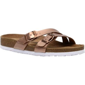 CUSHIONAIRE Women's Liza Cork Footbed Sandal With +Comfort