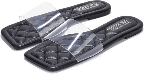 Cape Robbin Keko Sandals Slides for Women, Clear Womens Mules Slip On Shoes in Kuwait