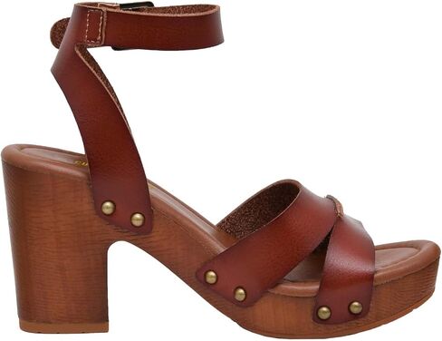 CUSHIONAIRE Women's Sandra Faux Wood Sandal +LiteSole Technology, Wide Widths Available in Saudi Arabia
