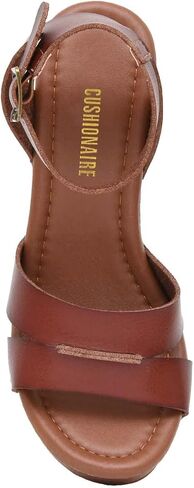 CUSHIONAIRE Women's Sandra Faux Wood Sandal +LiteSole Technology, Wide Widths Available in Saudi Arabia