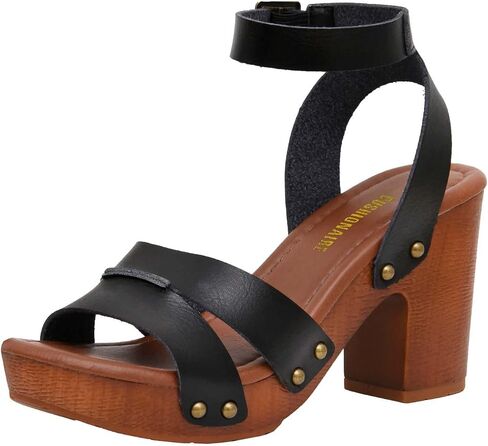 CUSHIONAIRE Women's Sandra Faux Wood Sandal +LiteSole Technology, Wide Widths Available in Saudi Arabia