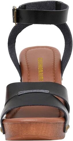 CUSHIONAIRE Women's Sandra Faux Wood Sandal +LiteSole Technology, Wide Widths Available in Saudi Arabia