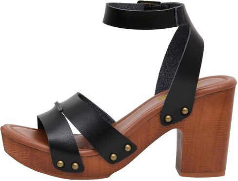 CUSHIONAIRE Women's Sandra Faux Wood Sandal +LiteSole Technology, Wide Widths Available in Saudi Arabia
