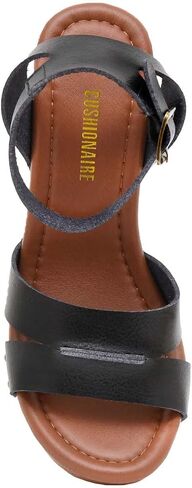 CUSHIONAIRE Women's Sandra Faux Wood Sandal +LiteSole Technology, Wide Widths Available in Saudi Arabia