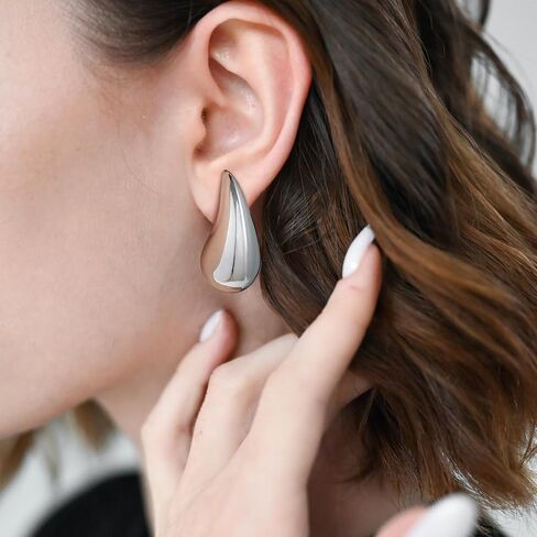 Gold Earrings for Women Girls, 14K Gold Plated Lightweight Gold Hoop Earrings Hypoallergenic Gold Earrings for Women Trendy Fashion Jewelry Gifts for Women Girls in Kuwait