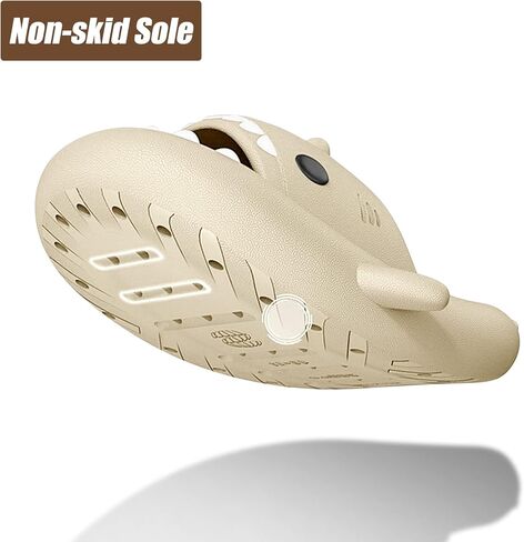 MUYOGRT Shark Slides للنساء، وسادة مريحة مريحة على شكل سحابة، شباشب سمك القرش مضادة للانزلاق مفتوحة عند الأصابع، صنادل حمام للاستحمام على الشاطئ in Kuwait