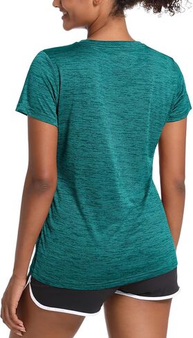 MAGCOMSEN Women's Workout Shirts Crewneck Short Sleeve Lightweight Soft Tops for Athletic Sports Fitness Exercise Yoga in Kuwait