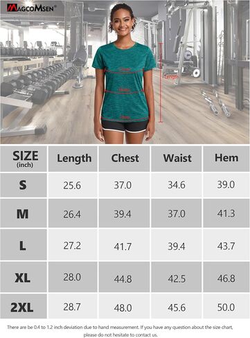 MAGCOMSEN Women's Workout Shirts Crewneck Short Sleeve Lightweight Soft Tops for Athletic Sports Fitness Exercise Yoga in Kuwait
