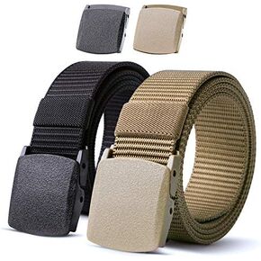 JASGOOD Nylon Military Tactical Men Belt 2 Pack Webbing Canvas Outdoor Web Belt with Plastic Buckle gift for Men in Saudi Arabia