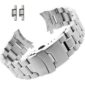 Curved End Replacement Watch Band 18mm 20mm 22mm 24mm Stainless Steel Watchband Double Lock Buckle Wrist Belt Watch Strap SB5ZWT in Saudi Arabia
