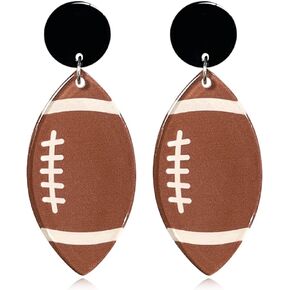 DIYANMMY Handmade Lightweight Bohemian Acrylic Football Baseball Rugby Basketball Dangle Drop Earrings Unique Sparkly Glitter Ball Earrings for Women Girls Statement Jewelry Gift in Kuwait