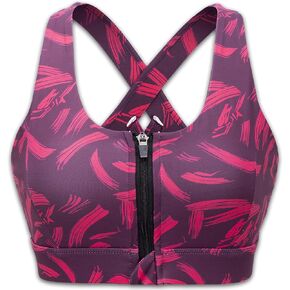 Cordaw Zipper in Front Sports Bra High Impact Strappy Back Support Workout Top in Saudi Arabia