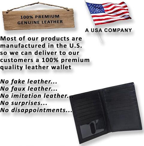 F&L CLASSIC Mens Chain Wallet Large Capacity | RFID Blocking | Buffalo vintage Leather | Bi-Fold Big Hipster |186,buff-chain in Saudi Arabia