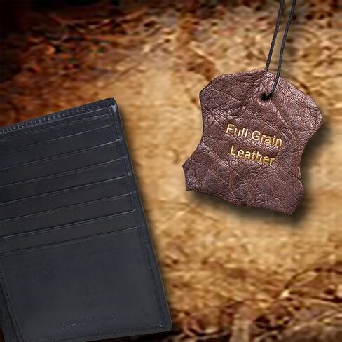 F&L CLASSIC Mens Chain Wallet Large Capacity | RFID Blocking | Buffalo vintage Leather | Bi-Fold Big Hipster |186,buff-chain in Saudi Arabia
