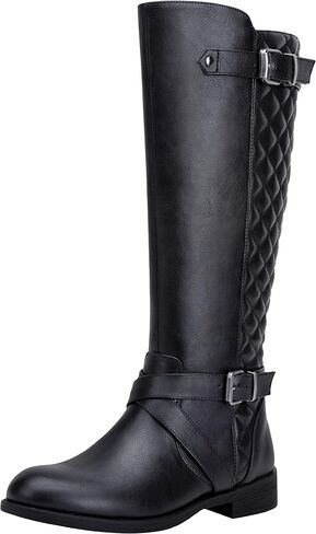 Jeossy Women's 950 Knee High Riding Tall Boots, Comfortable with Metal Buckle and Zipper Boots with Wide Calf and Wide Widths in Kuwait