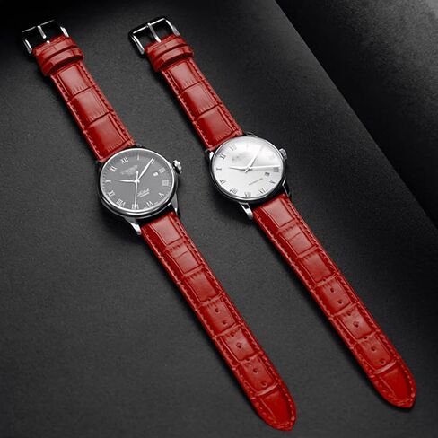 FAGWIG Genuine Leather Alligator Grain Watch Band Women Men Quick Release Bands Vintage Classic Wristbands Replacement Strap for 18mm 19mm 20mm 21mm 22mm 24mm in Kuwait