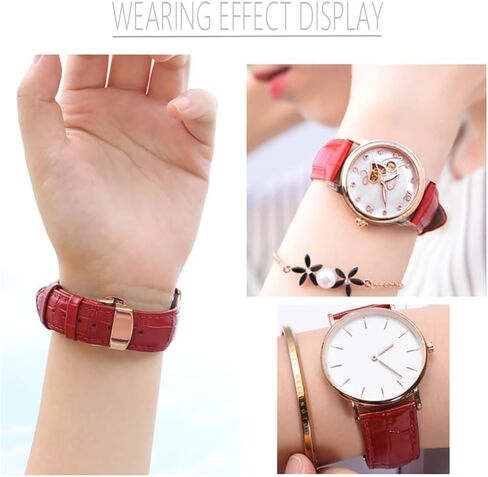 FAGWIG Genuine Leather Alligator Grain Watch Band Women Men Quick Release Bands Vintage Classic Wristbands Replacement Strap for 18mm 19mm 20mm 21mm 22mm 24mm in Kuwait
